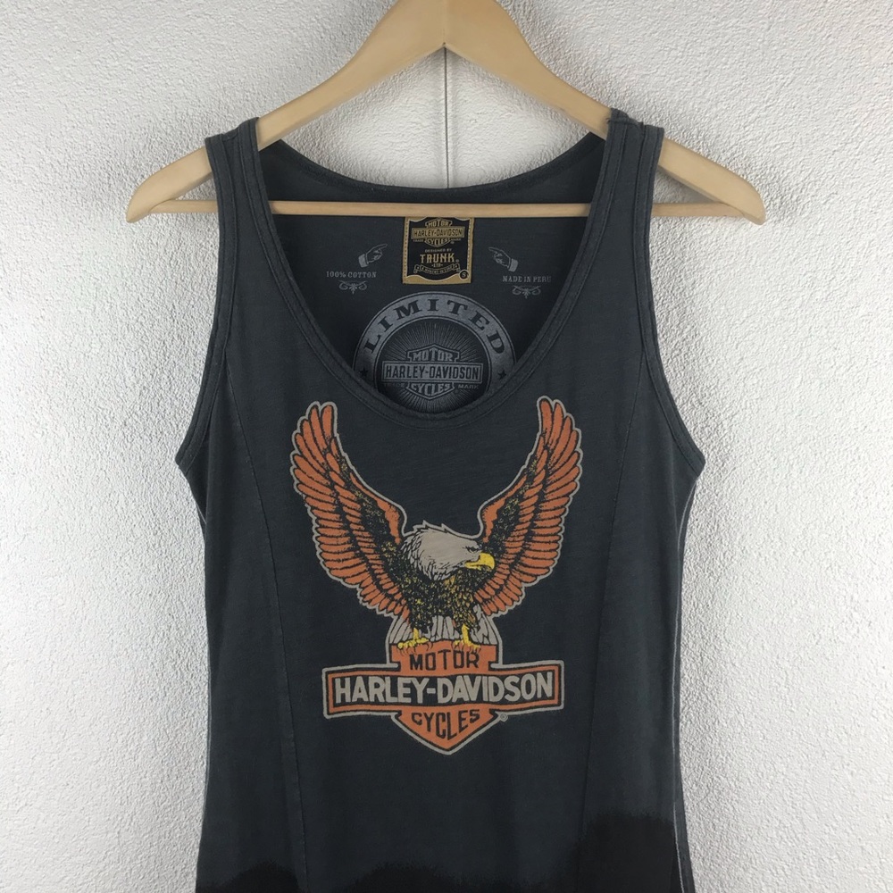 SOLD l Harley TRUNK Moment In Time Bleach Tank - Picture 2 of 13